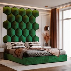 Panele tapicerowane 26x30 hexagon magic velvet butelkowa zieleń - Miniaturka zdjęcia nr 3
