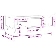 Stolik kawowy 104x60x35 cm z zamykaną szafką i dwoma przegrodami czarny do salonu - Miniaturka zdjęcia nr 11