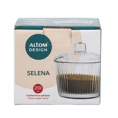 Szklana cukiernica ryflowana Selena 210 mlcukierniczka w prążki Altom Design - Miniaturka zdjęcia nr 2