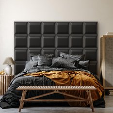 Panele tapicerowane 50x50 na ścianę eko skóra grafitowy - Miniaturka zdjęcia nr 3