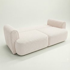 Kanapa rozkładana trzyosobowa ITALY 253x110x71 cm trzyosobowa sofa z funkcją spania tkanina LOOP cream - Miniaturka zdjęcia nr 5