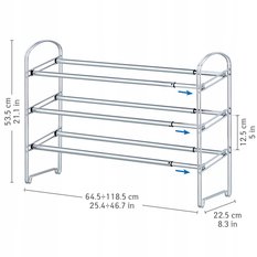 Tatkraft Maestro stalowa półka na buty 3 poziomowa - Miniaturka zdjęcia nr 4
