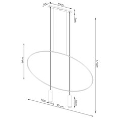 Lampa wisząca HOLAR 2 czarna 170x6x131cm nowoczesna G10 do salonu - Miniaturka zdjęcia nr 8