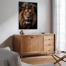 Obraz Na Płótnie Ekskluzywny Król Lew 80x120 Abstrakcja do Salonu - Miniaturka zdjęcia nr 6