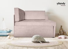 Narożnik Viluś 108x81x78 cm sofa jednoosobowa do pokoju salonu z funkcją spania i przechowywania dla dzieci różowy obrazek