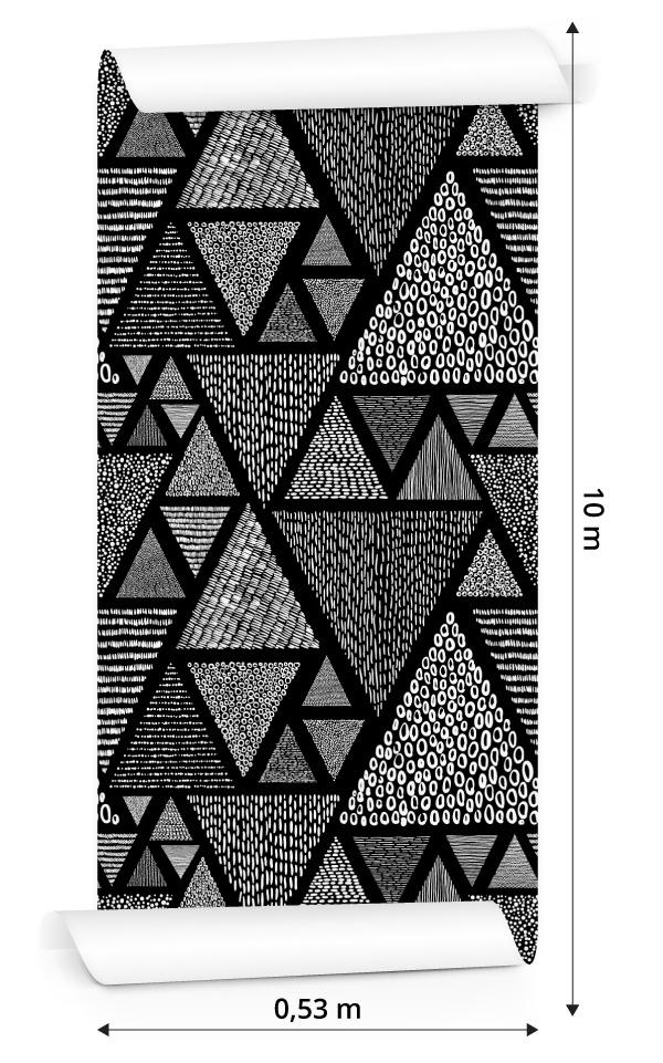 Tapeta, abstrakcyjna, geometryczna dekoracja w trójkąty, do salonu nr. 2