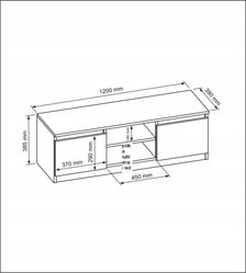 Szafka RTV 120 cm dąb sonoma do salonu - Miniaturka zdjęcia nr 2