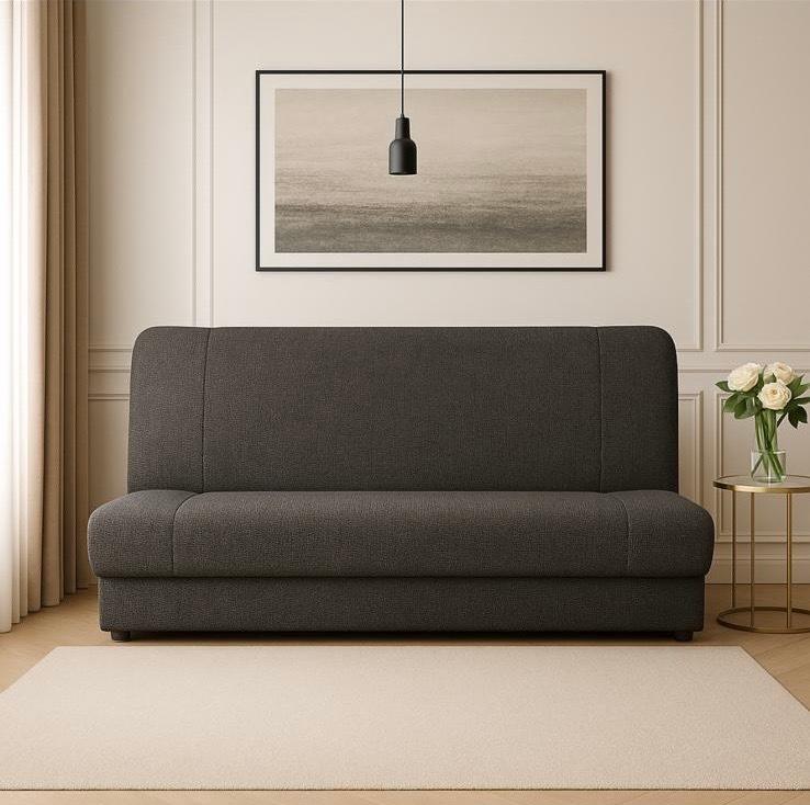 Wersalka DUO 188x85x90 cm kanapa rozkładana z funkcją spania i pojemnikiem ciemnoszara