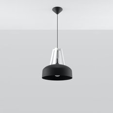 Lampa wisząca CASCO czarna/biała 85x30x30cm nowoczesna E27 do salonu - Miniaturka zdjęcia nr 2