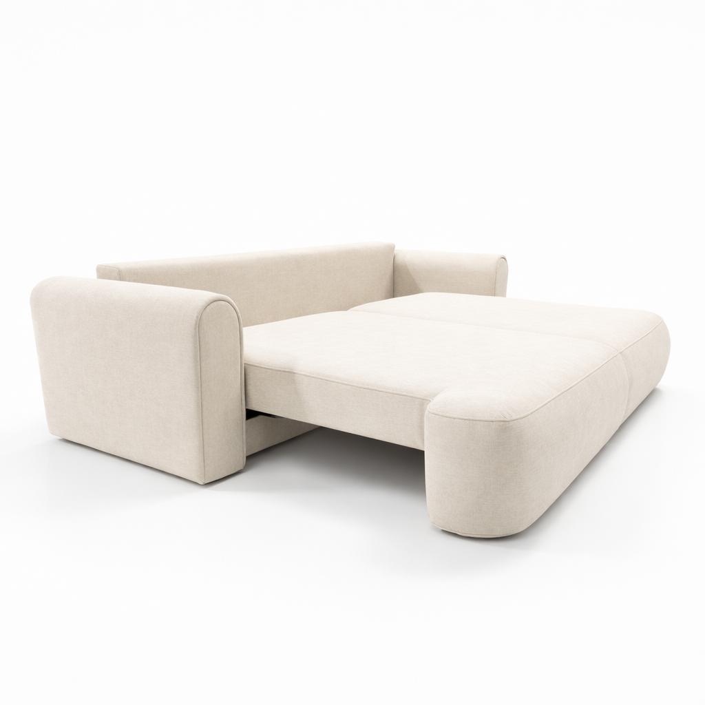 Kanapa z funkcją spania ITALY 250x100x82 cm FLOW trzyosobowa sofa rozkładana kremowa nr. 5