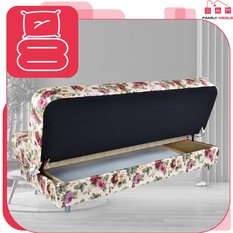 Wersalka SARA PRINT 200x95 cm róże rozkładana kanapa z pojemnikiem sofa do salonu Flowers - Miniaturka zdjęcia nr 6