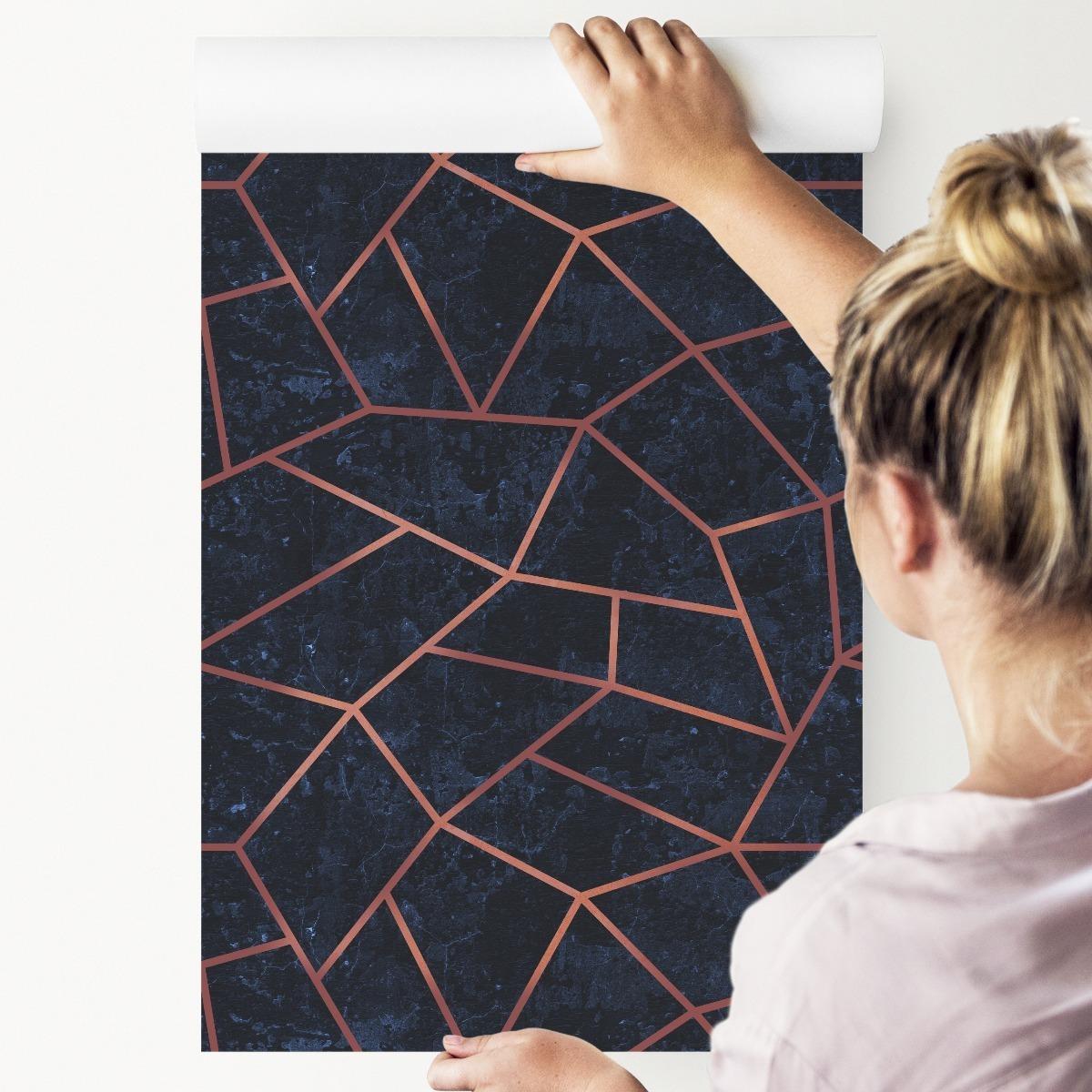Tapeta do Salonu w Stylu SOHO Geometryczny Wzór 3D  nr. 6