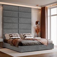 Panele tapicerowane 50x15 cm na ścianę prostokąt szary - Miniaturka zdjęcia nr 5