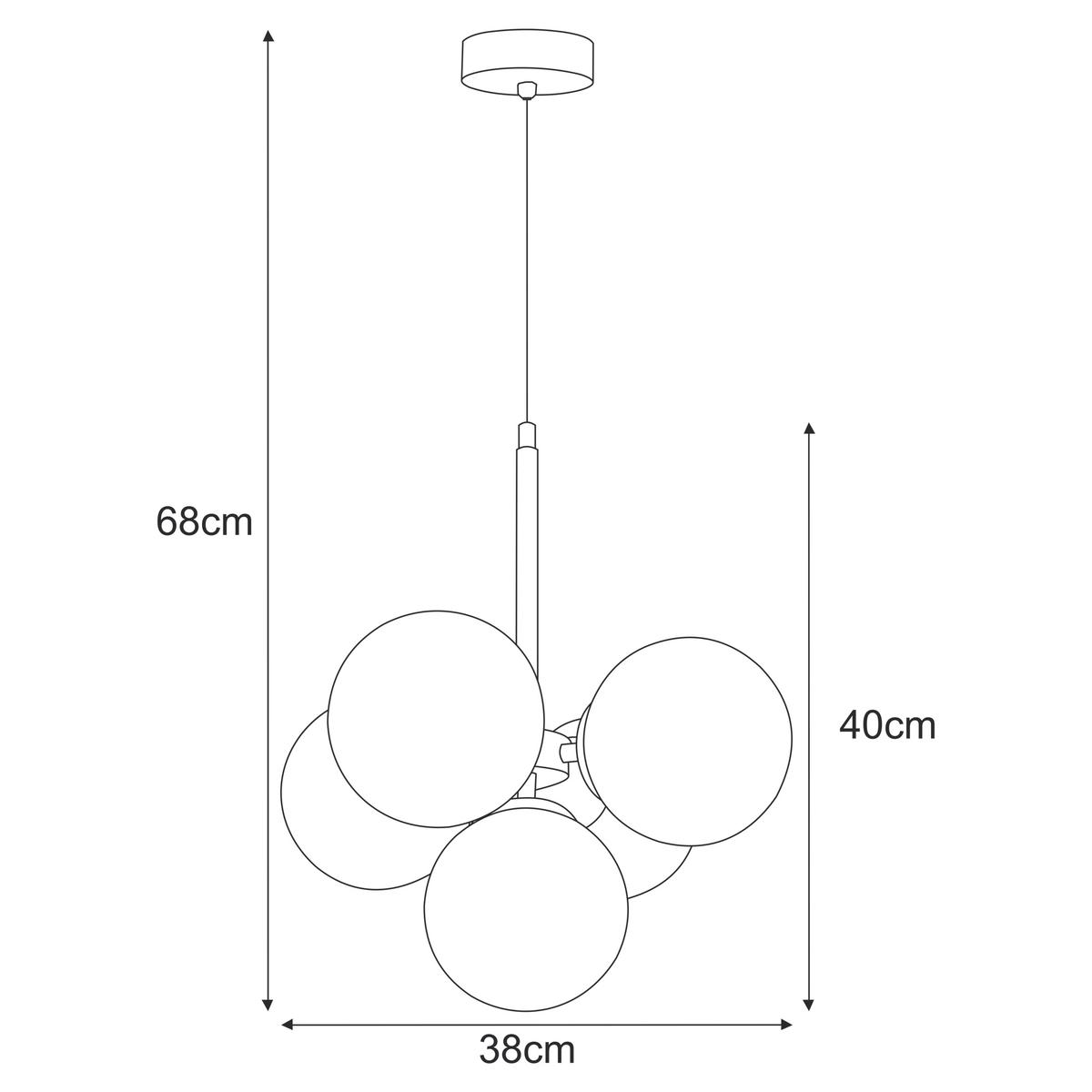 Lampa wisząca K-5362 INEZ 38x68x38 cm do salonu lub pokoju czarny/biały nr. 6