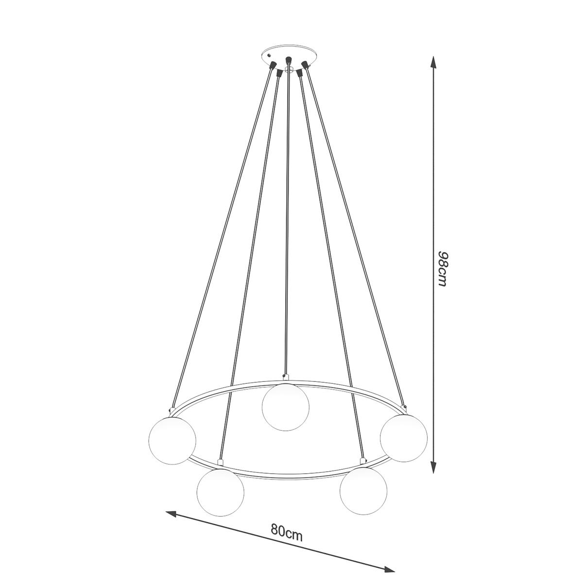 Żyrandol YOLI 5 98x80x80cm nowoczesna lampa wisząca G9 do salonu nr. 5