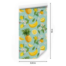 Tapeta Do Kuchni Egzotyczne OWOCE Ananas Kwiaty  - Miniaturka zdjęcia nr 2