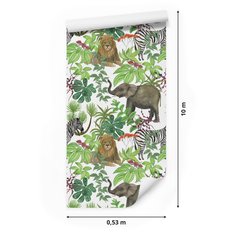 Tapeta – Dzikie zwierzęta i liście  - Miniaturka zdjęcia nr 2
