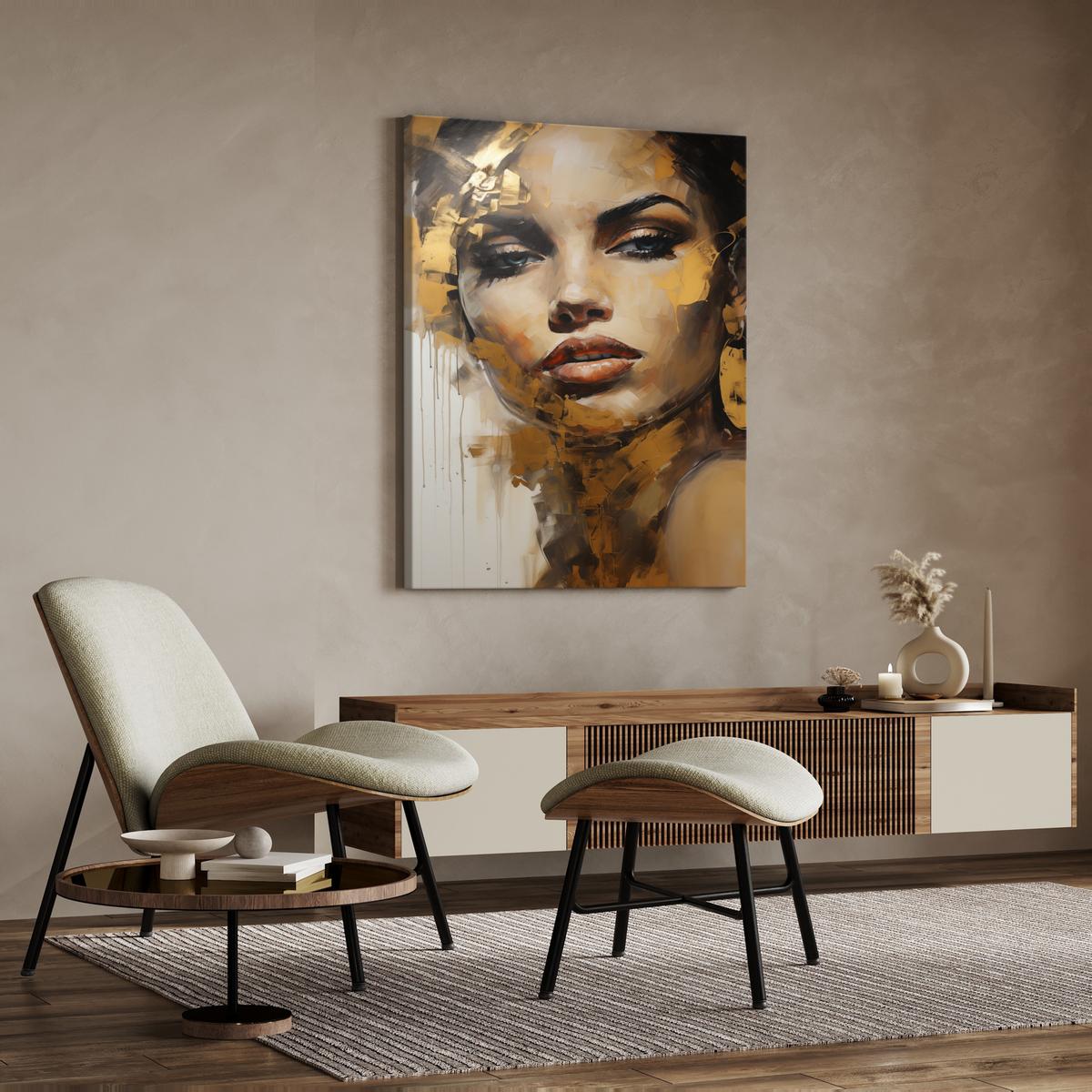 Obraz Canvas Do Salonu KOBIECY Portret Styl Glamour Abstrakcja 80x120cm nr. 3