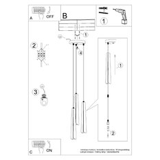 Lampa wisząca PRYSM 3P biała 120x19.5x19.5cm nowoczesna lampa G9 do salonu - Miniaturka zdjęcia nr 11