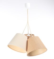 Lampa wisząca potrójna BOHO lniano jutowa różne odcienie beżu do salonu sypialni biura - Miniaturka zdjęcia nr 2