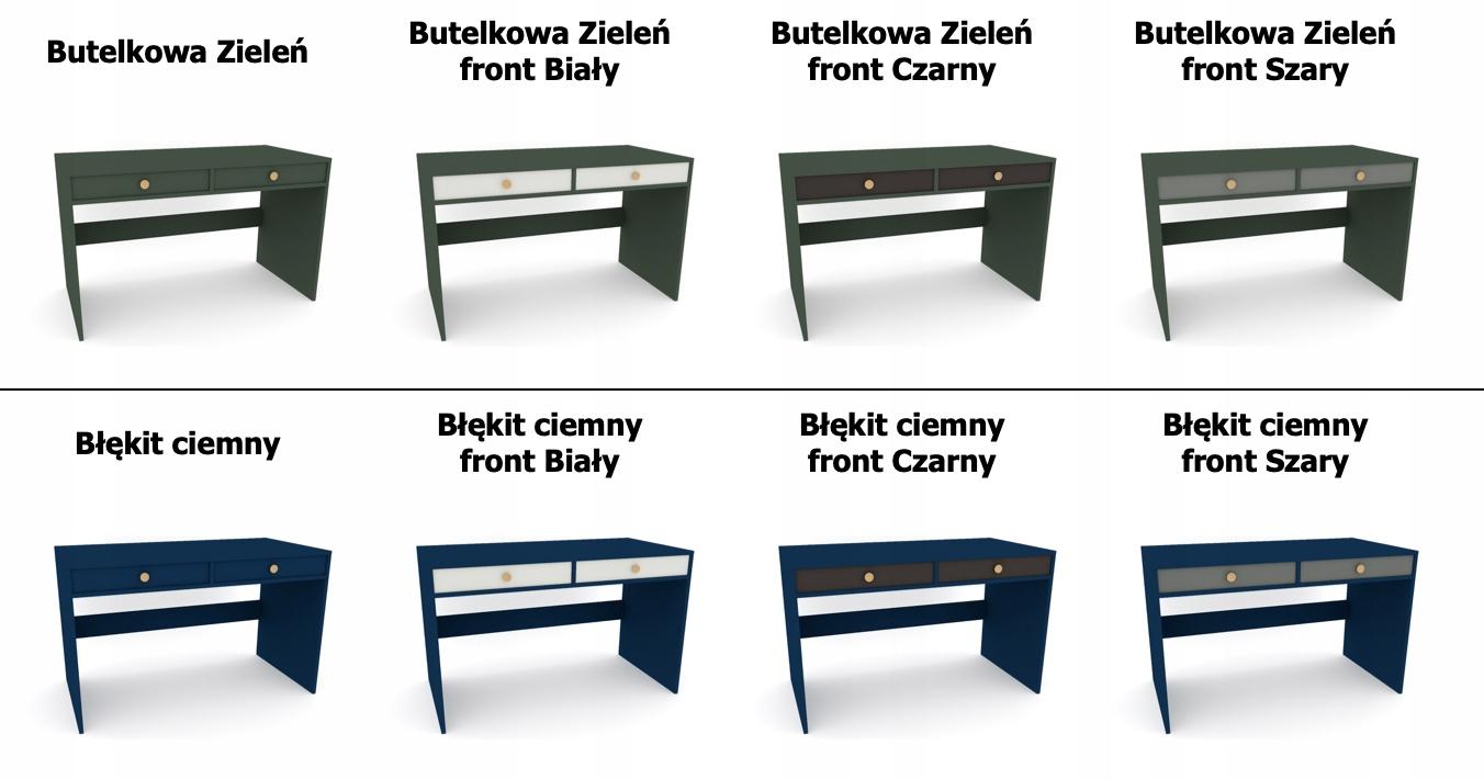 Toaletka biurko MONODIS 120x75x50 cm do sypialni butelkowa zieleń front szary nr. 10