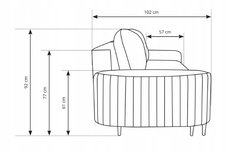 Kanapa VENA 244x77x102 cm z funkcją spania i przechowywania do salonu beżowy Velluto - Miniaturka zdjęcia nr 9