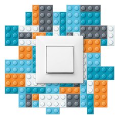 Naklejka Pod Włącznik Kontakt Kolorowe 20x20 Klocki Lego Do Pokoju Chłopca - Miniaturka zdjęcia nr 1
