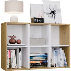 Regał Malax MINI 60x90x30 cm do sypialni salonu dąb artisan biel  - Miniaturka zdjęcia nr 1