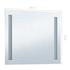 Lustro 80x60 cm do sypialni łazienki ścienne z LED aluminium szklane złote - Miniaturka zdjęcia nr 7