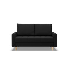 Sofa ELMA 152x88x92 cm 2-osobowa skandynawska rozkładana z pojemnikiem na nóżkach sprężyna bonell do salonu kanapa czarna - Miniaturka zdjęcia nr 4