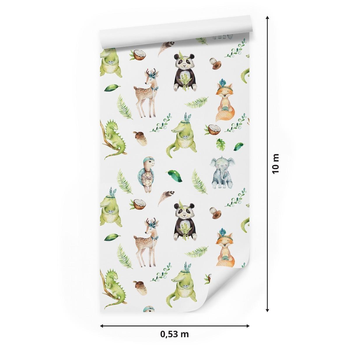 Tapeta dziecięca MISIE panda lisy krokodyle słonie  nr. 2