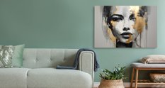 Obraz Do Salonu Abstrakcja ZŁOTY Portret Kobiety Styl Glamour Loft 120x80cm - Miniaturka zdjęcia nr 11