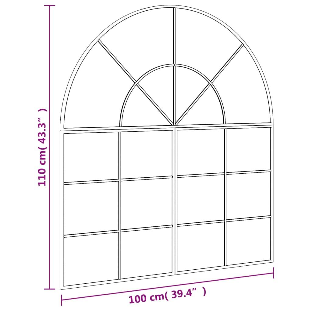  Lustro 100x110 cm ścienne zakończone łukiem żelazo czarne nr. 7