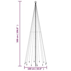 Choinka z kołkiem gruntowym, 732 ciepłe białe LED, 500 cm - Miniaturka zdjęcia nr 10