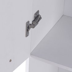 Szafka łazienkowa słupek LUBA I 174×30×30 cm z szafkami i półkami oraz koszem do łazienki biała - Miniaturka zdjęcia nr 11