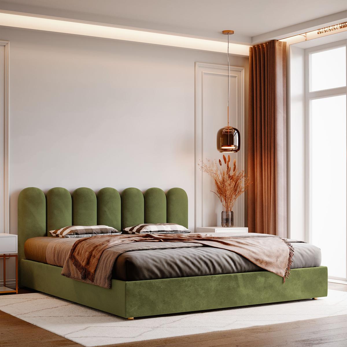 Panele tapicerowane 30x100 cm płotek magic velvet khaki nr. 5