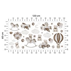 Naklejki Na Ścianę Dla Dzieci Misie Gwiazdy 120x60  Balonu Koń Na Biegunach Zestaw  - Miniaturka zdjęcia nr 5