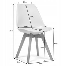 Krzesło skandynawskie z poduszką DUBLIN nowoczesne białe - Miniaturka zdjęcia nr 6