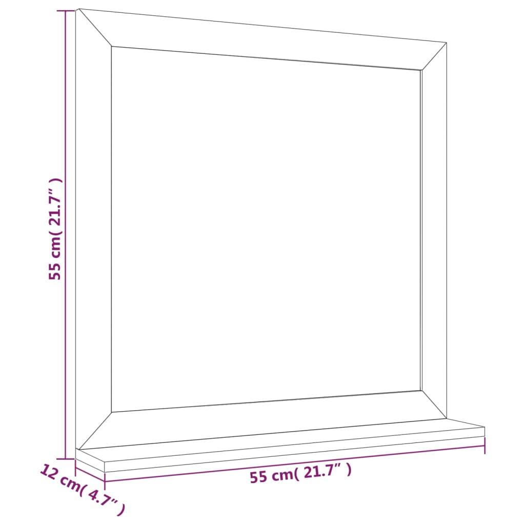 Lustro 55x55 cm do łazienki sypialni ścienne lite drewno orzechowe nr. 7