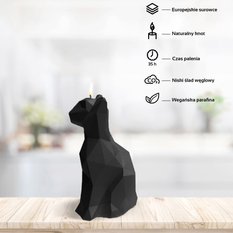 Świeca Cat Low-Poly Black Matt - Miniaturka zdjęcia nr 2