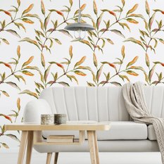 Tapeta Do Jadalni LIŚCIE Akwarela Liście Rośliny - Miniaturka zdjęcia nr 5