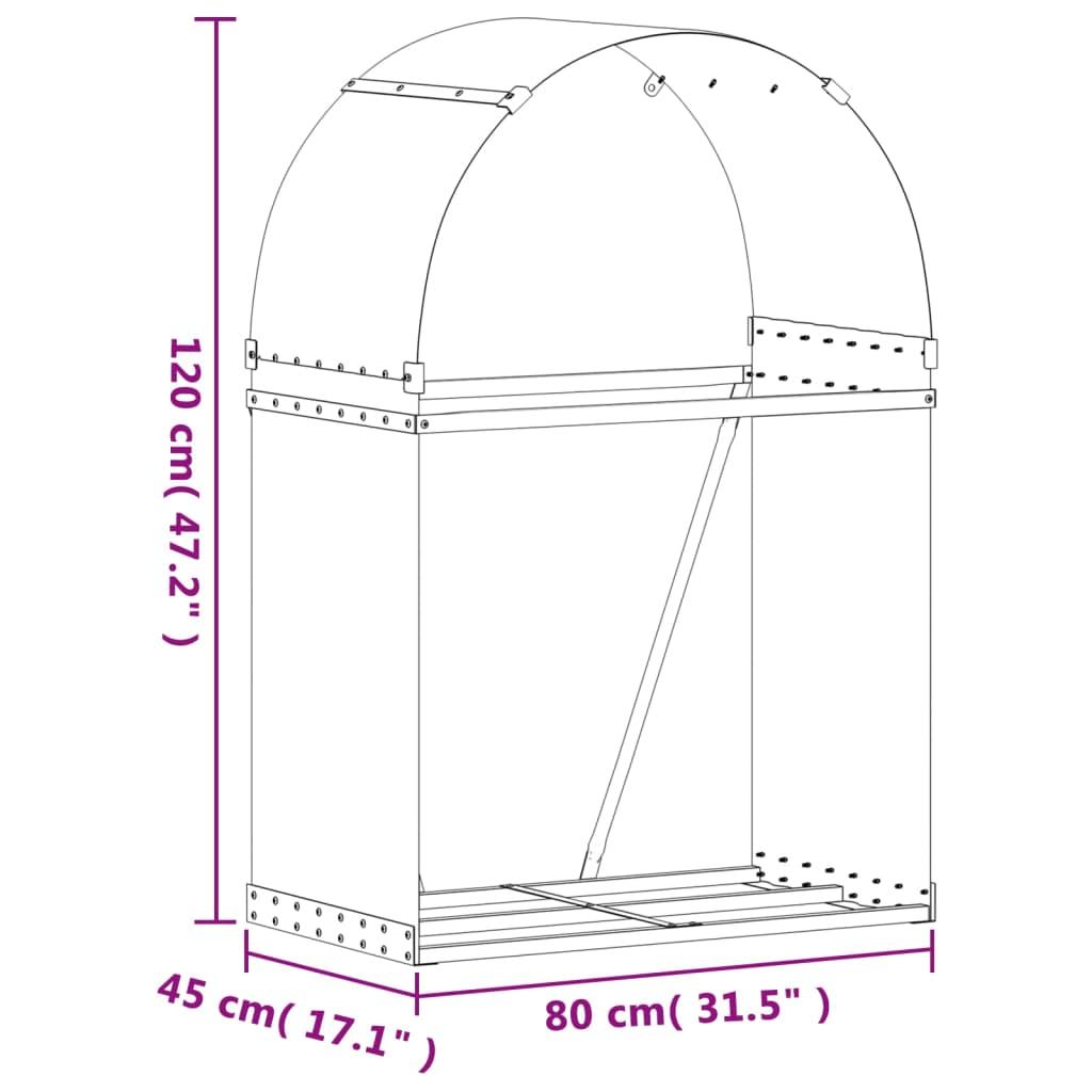  Stojak 80x45x120 cm do salonu na drewno stal galwanizowana jasny brąz nr. 9