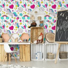 Tapeta dla dzieci – Magiczne kolorowe jednorożce  - Miniaturka zdjęcia nr 4