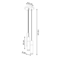 Lampa wisząca BORGIO 3P czarny 110x20x20cm nowoczesna G10 do salonu - Miniaturka zdjęcia nr 4