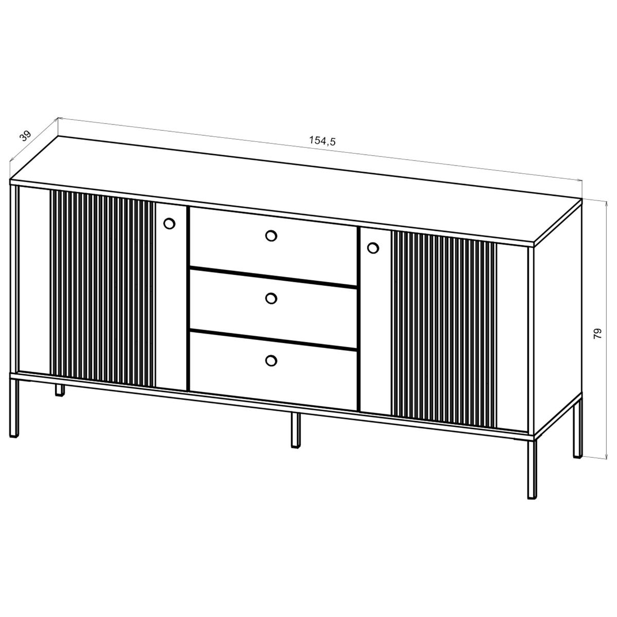 Komoda Iseo 154 cm do sypialni salonu zielony smoke green złoty nr. 5