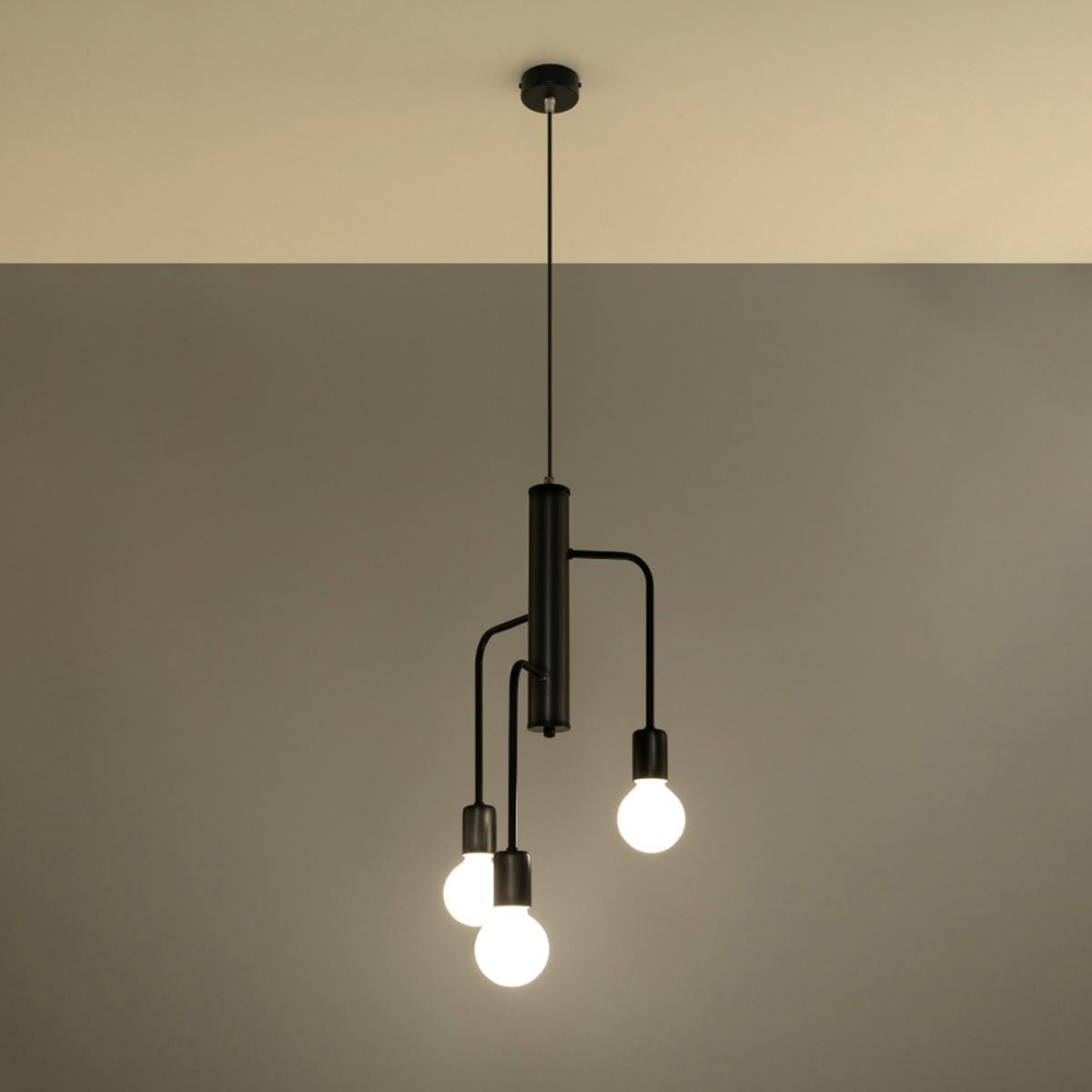 Żyrandol DUOMO 3M 100x25x25 cm industrialny loftowy lampa sufitowa żarówki E27 czarny nr. 3