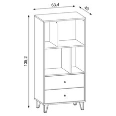 Regał Bilbao 2S 63,4 cm do salonu sypialni dąb artisan biały mat - Miniaturka zdjęcia nr 4