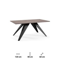 Stolik kawowy 120x60x48 cm Venetia anthracite sherman oak do salonu - Miniaturka zdjęcia nr 3