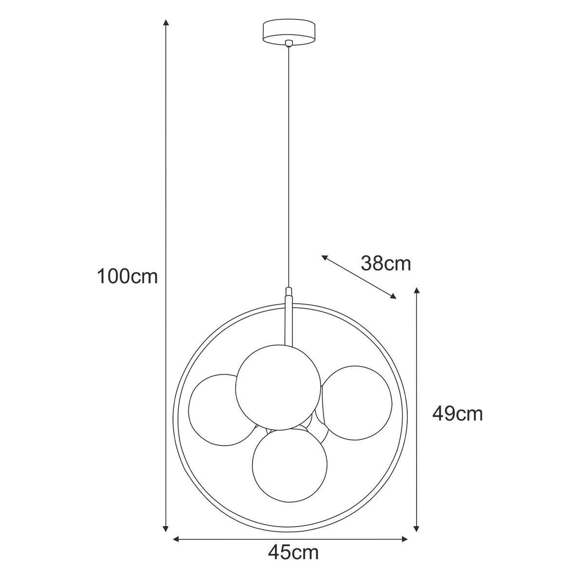 Lampa wisząca K-3838 GEO 45x100x38 cm do salonu lub pokoju czarny/biały nr. 6