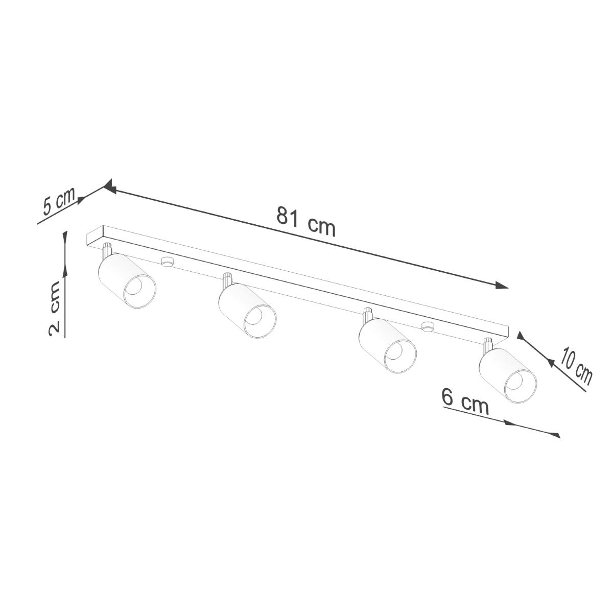 Plafon WINX 4L czarny/złoty 18.5x6x82cm nowoczesna lampa GU10 do salonu  nr. 10